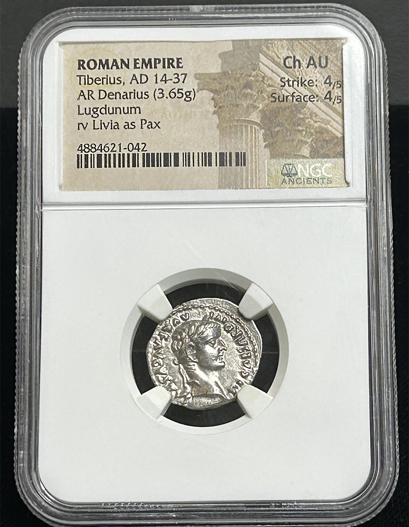 Roman Tiberius Silver Denarius